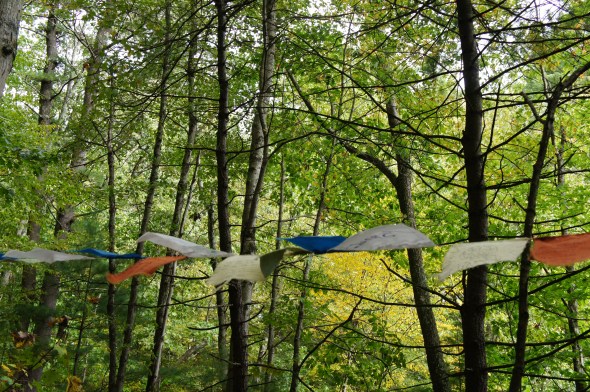 yoga class prayer flags