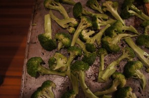 prepping broccoli